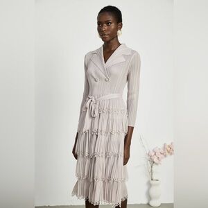 Marjolaine tiered pleated midi dress | Miss Rosier Size: Small